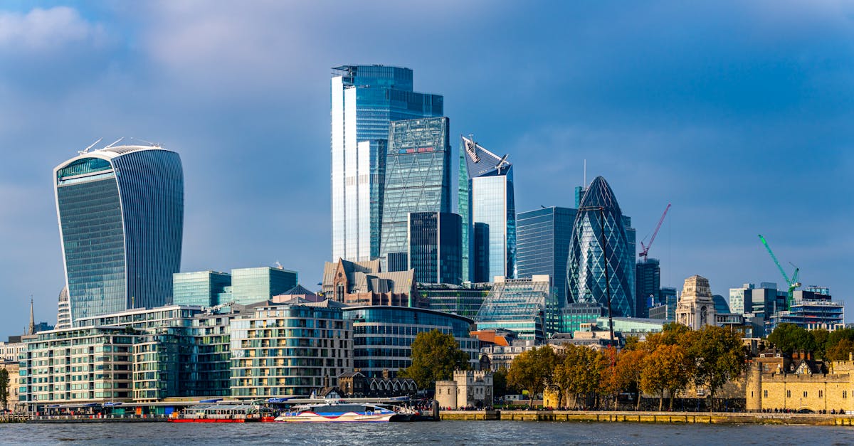 London skyline along the River Thames